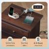 imageWLIVE Tall Nightstand with Charging Station Wood Nightstand with 3 Drawers Bedside Tables Bedroom Dorm End Table with 2 USB Ports and 2 AC Outlets Bedside Table EspressoEspresso