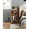 imageNightstand Mid Century Modern Bedside Table with Storage and Open Wood Shelf Small End Table with Wood Legs for Living Room Bedroom and Small Spaces Rustic BrownRustic Brown