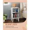 imageNightstand Mid Century Modern Bedside Table with Storage and Open Wood Shelf Small End Table with Wood Legs for Living Room Bedroom and Small Spaces Rustic BrownWhite