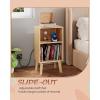 imageNightstand Mid Century Modern Bedside Table with Storage and Open Wood Shelf Small End Table with Wood Legs for Living Room Bedroom and Small Spaces Rustic BrownNatural Oak