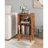 imageNightstand Mid Century Modern Bedside Table with Storage and Open Wood Shelf Small End Table with Wood Legs for Living Room Bedroom and Small Spaces Rustic BrownRustic Brown