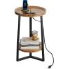 imageWLIVE 3Tier End Table with Charging Station ampamp Round End Table with Charging Station