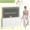 imageWLIVE 63W Dresser for Bedroom Dresser TV Stand for 65 70 75 inch TV Wide Chest of Drawers with 9 Drawer Large Entertainment Center Fabric Dressers with Wood Top for Living Room Rustic BrownWhite