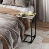 imageWLIVE C Shaped End Table Small Couch Side Tables with Metal Frame Sofa Table TV Tray for Living Room Bedroom GreigeGreige