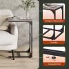imageWLIVE C Shaped End Table Small Couch Side Tables with Metal Frame Sofa Table TV Tray for Living Room Bedroom GreigeGreige