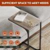 imageWLIVE C Shaped End Table Small Couch Side Tables with Metal Frame Sofa Table TV Tray for Living Room Bedroom GreigeGreige