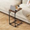 imageWLIVE C Shaped End Table Small Couch Side Tables with Metal Frame Sofa Table TV Tray for Living Room Bedroom GreigeRustic Brown