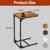 imageWLIVE C Shaped End Table Small Couch Side Tables with Metal Frame Sofa Table TV Tray for Living Room Bedroom GreigeRustic Brown