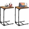 imageWLIVE C Shaped End Table Small Couch Side Tables with Metal Frame Sofa Table TV Tray for Living Room Bedroom GreigeRustic Brown