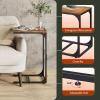 imageWLIVE C Shaped End Table Small Couch Side Tables with Metal Frame Sofa Table TV Tray for Living Room Bedroom GreigeRustic Brown