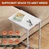 imageWLIVE C Shaped End Table Small Couch Side Tables with Metal Frame Sofa Table TV Tray for Living Room Bedroom GreigeWhite