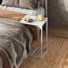 imageWLIVE C Shaped End Table Small Couch Side Tables with Metal Frame Sofa Table TV Tray for Living Room Bedroom GreigeWhite