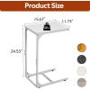 imageWLIVE C Shaped End Table Small Couch Side Tables with Metal Frame Sofa Table TV Tray for Living Room Bedroom GreigeWhite