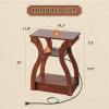 imageWLIVE End Tables Living Room Set of 2 Cherry Side Tables with Charging Station Nightstand for Bedroom 3 Tier End Table with Storage Shelf Side Table Set of 2 for Living Room CherryCherry