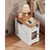 imageWLIVE Farmhouse End Table with Charging Station Narrow Side Table for Living Room Night Stand with Storage Small Nightstand with USB Ports and Outlets for Bedroom 2362quot D x 1398quot W x 237quot HWhite