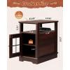 imageWLIVE Farmhouse End Table with Charging Station Narrow Side Table for Living Room Night Stand with Storage Small Nightstand with USB Ports and Outlets for Bedroom 2362quot D x 1398quot W x 237quot HEspresso