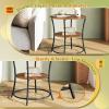 imageWLIVE Side Table Round End Table with 2 Storage Shelves for Living Room Bedroom Nightstand with Steel Frame for Small Spaces Accent Coffee Table BlackRustic Brown