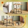 imageWLIVE Side Table Round End Table with 2 Storage Shelves for Living Room Bedroom Nightstand with Steel Frame for Small Spaces Accent Coffee Table BlackRustic Walnut