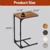imageWLIVE Side Table with Charging StationC Shaped End Table Rustic Brown