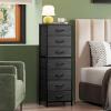 imageWLIVE Tall Dresser for Bedroom 6 Drawer Dressers ampamp Chests of Drawers Fabric Dresser for Closet Night Stand with Metal Frame Storage Tower with Fabric Bins Woodtop Charcoal Black Wood Grain PrintCharcoal Black Wood Grain Print