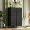 imageWLIVE Tall Dresser for Bedroom 6 Drawer Dressers ampamp Chests of Drawers Fabric Dresser for Closet Night Stand with Metal Frame Storage Tower with Fabric Bins Woodtop Charcoal Black Wood Grain PrintBlack