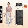 imageWLIVE Tall Dresser for Bedroom 6 Drawer Dressers ampamp Chests of Drawers Fabric Dresser for Closet Night Stand with Metal Frame Storage Tower with Fabric Bins Woodtop Charcoal Black Wood Grain PrintCharcoal Black Wood Grain Print