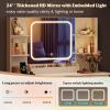 imageWLIVE Vanity Desk with Large Mirror and Lights 43 White Makeup Table Set with Chair 3 Drawers ampamp 2 Cabinets 3 Colors Lighting Modes ampamp Adjustable LED ampamp Power Outlets for Bedroom BlackWhite