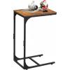imageWLIVE C Shaped End Table Small Couch Side Tables with Metal Frame Sofa Table TV Tray for Living Room Bedroom GreigeRustic Brown