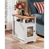 imageWLIVE Farmhouse End Table with Charging Station Narrow Side Table for Living Room Night Stand with Storage Small Nightstand with USB Ports and Outlets for Bedroom 2362quot D x 1398quot W x 237quot HWhite