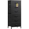 imageWLIVE Tall Dresser for Bedroom 6 Drawer Dressers ampamp Chests of Drawers Fabric Dresser for Closet Night Stand with Metal Frame Storage Tower with Fabric Bins Woodtop Charcoal Black Wood Grain PrintBlack