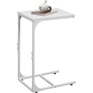 imageWLIVE C Shaped End Table Small Couch Side Tables with Metal Frame Sofa Table TV Tray for Living Room Bedroom GreigeWhite