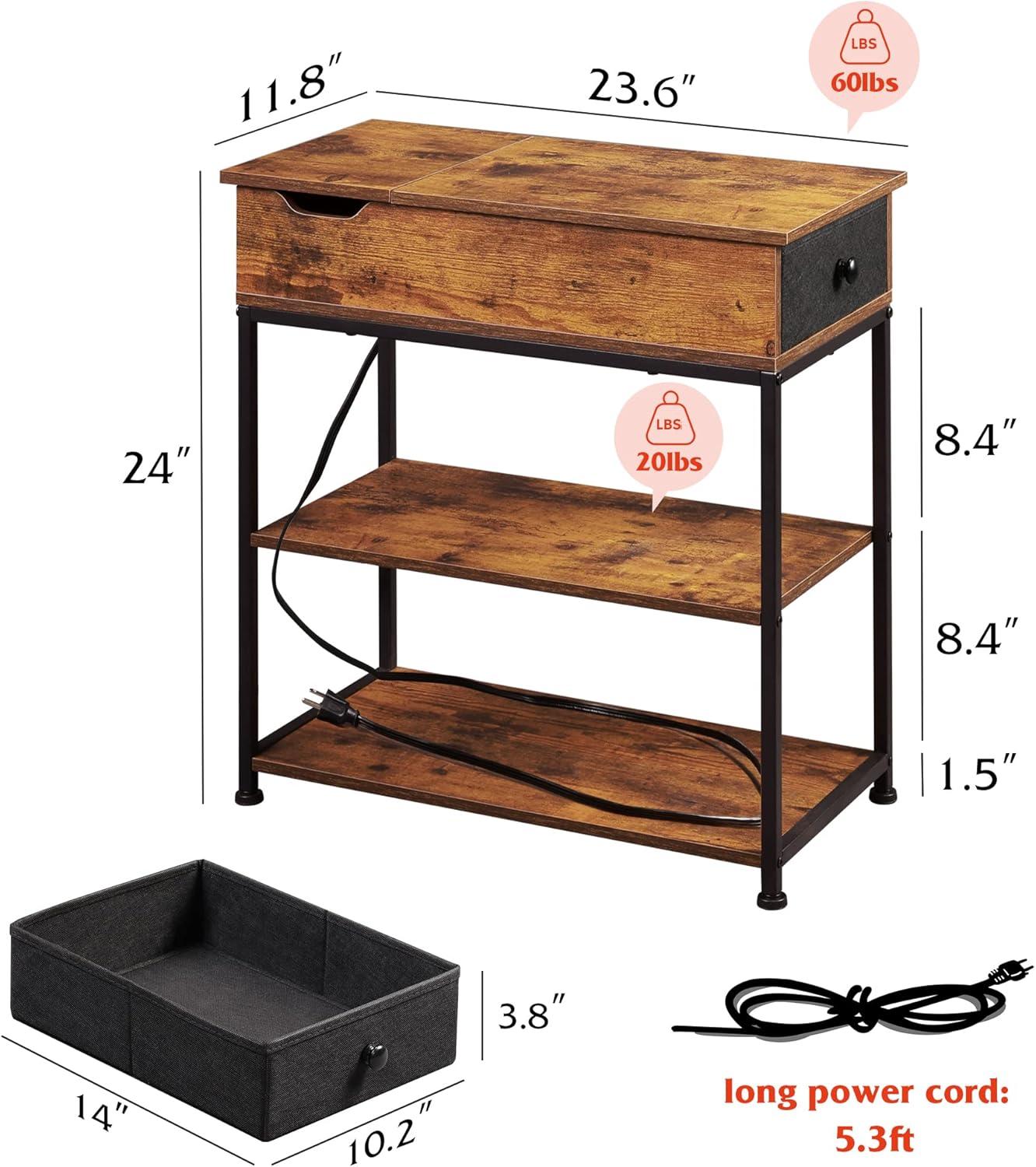 imageWLIVE Dresser and End Table Set Rustic Brown