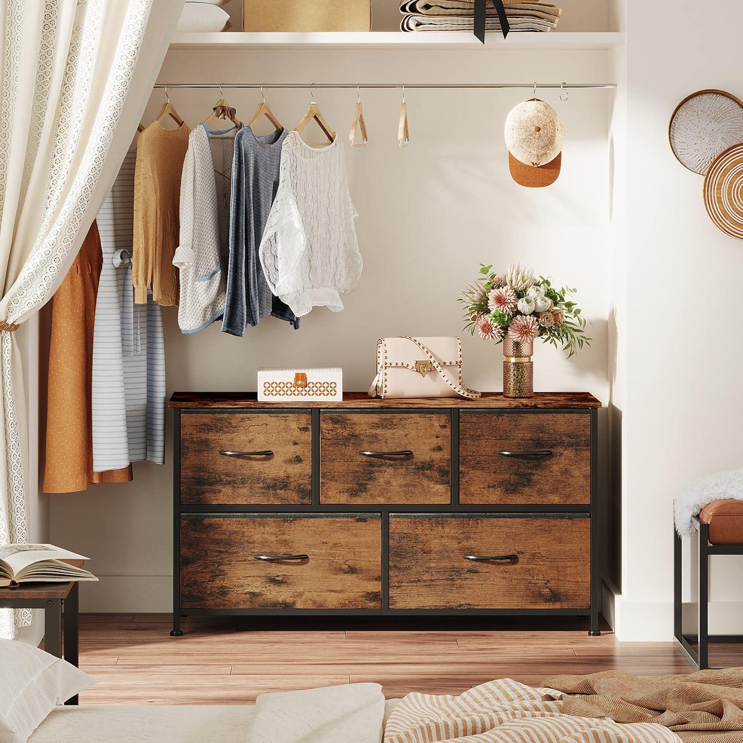 imageWLIVE Dresser and End Table Set Rustic Brown