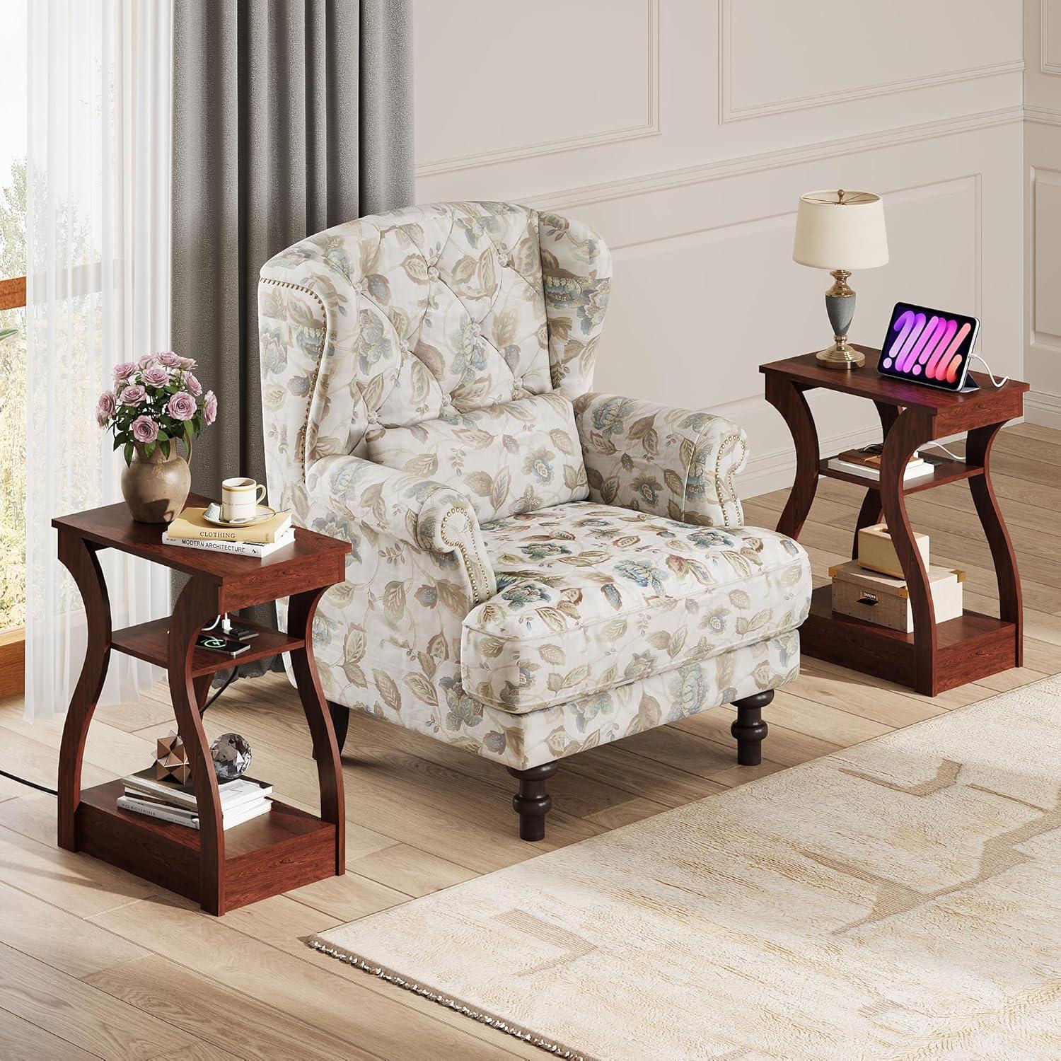 imageWLIVE End Tables Living Room Set of 2 C Shaped End Table