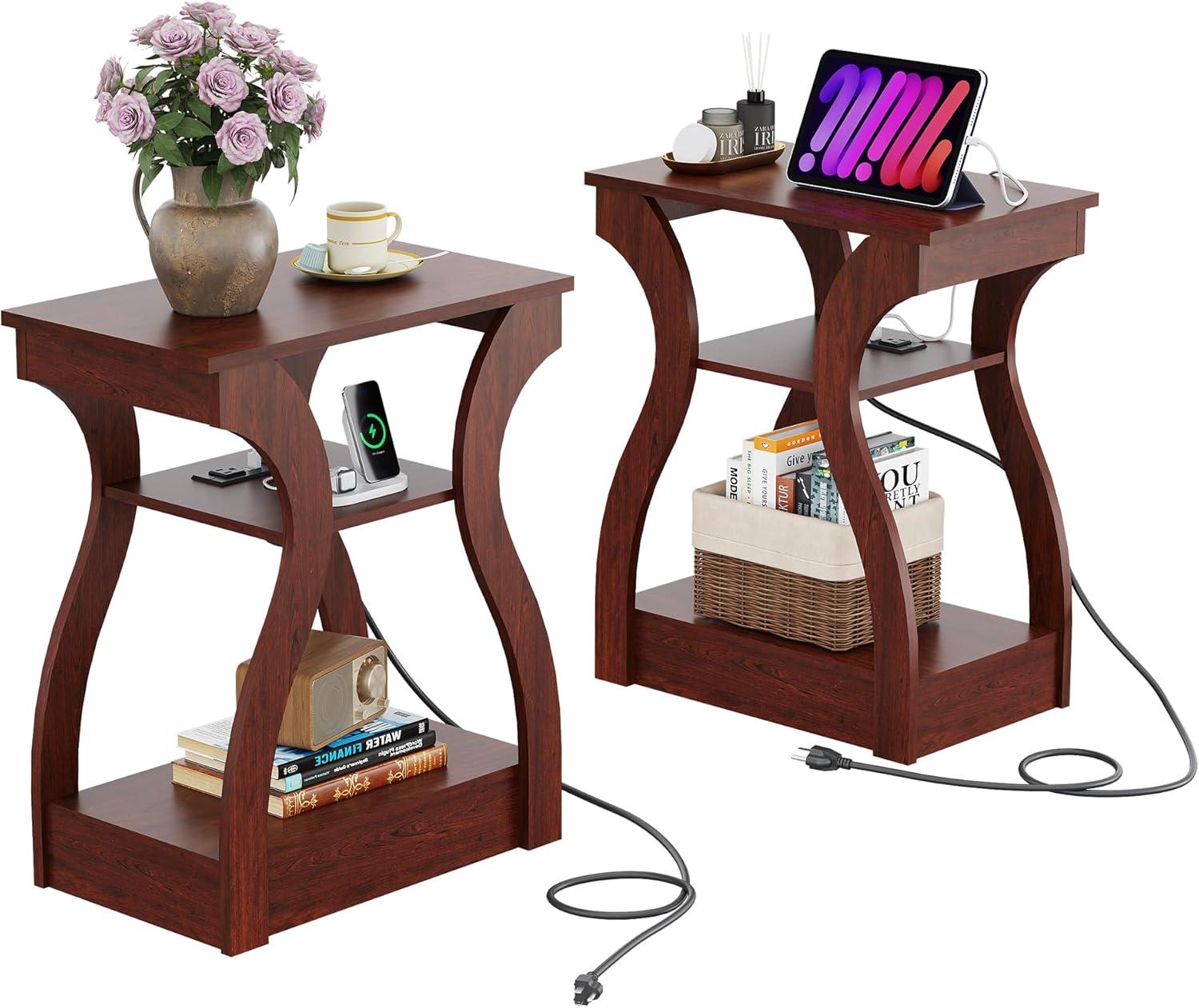 imageWLIVE End Tables Living Room Set of 2 C Shaped End Table