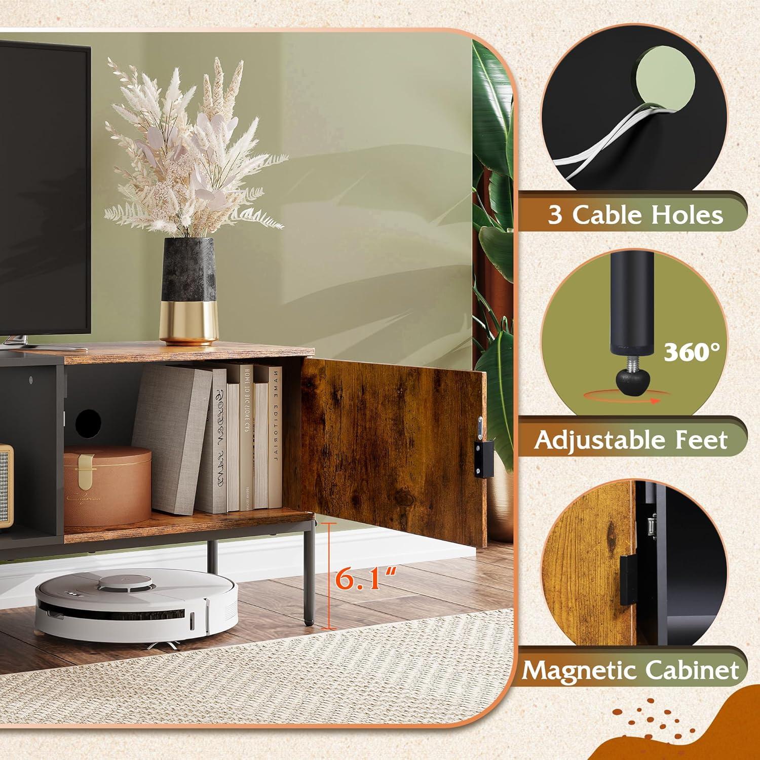 imageWLIVE Wood Lift Top Coffee Table with Hidden Compartment with Modern TV Stand for 65 Inch TV