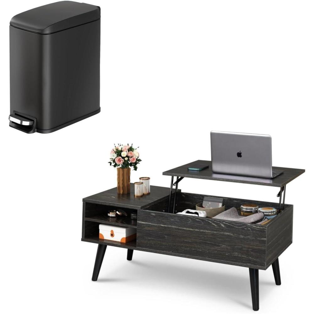 imageWLIVE Wood Lift Top Coffee TableTrash Can