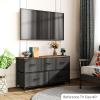 imageWLIVE Dresser and End Table Set with Charging Station Rustic Brown Black