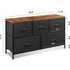 imageWLIVE Dresser and End Table Set with Charging Station Rustic Brown Black