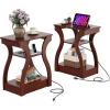 imageWLIVE End Tables Living Room Set of 2 C Shaped End Table