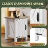 imageWLIVE Nightstand with Charging Station Farmhouse Night Stand with Barn Door and Storage Wooden Cabinet End Side Table with USB Ports and Outlets for Bedroom WhiteWhite