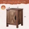 imageWLIVE Nightstand with Charging Station Farmhouse Night Stand with Barn Door and Storage Wooden Cabinet End Side Table with USB Ports and Outlets for Bedroom WhiteRustic Brown