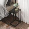 imageWLIVE Side Table C Shaped End Table for Couch Sofa and Bed Large Desktop C Table for Living Room Bedroom Bedside Creamy GreigeRelief Black