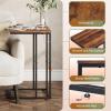 imageWLIVE Side Table C Shaped End Table for Couch Sofa and Bed Large Desktop C Table for Living Room Bedroom Bedside Creamy GreigeRetro Brown