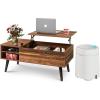 imageWLIVE Lift Top Coffee Table Automatic Trash Can for Living Room Small Coffee Table with Storage Adjustable Shelf and Storage Compartment Motion Sensor Trash Can for Living Room