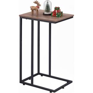 imageWLIVE Side Table C Shaped End Table for Couch Sofa and Bed Large Desktop C Table for Living Room Bedroom Bedside Creamy GreigeBrown