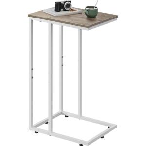 imageWLIVE Side Table C Shaped End Table for Couch Sofa and Bed Large Desktop C Table for Living Room Bedroom Bedside Creamy GreigeGreige
