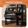 imageWLIVE Vanity Desk with Mirror and Lights Makeup Table with Drawer Cabinet and Open Shelves Bedroom Dressing Table with Charging Station PinkClassic Black