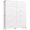 imageWLIVE Tall Dresser for Bedroom with 12 Drawers Dressers ampamp Chests of Drawers Fabric Dresser for Closet Living Room Storage Dressers with Storage Drawers Steel Frame Wood Top Charcoal BlackWhite