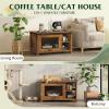 imageWLIVE Coffee Table with Storage Modern Coffee Table with Flipup Door 2in1 Center Table Cat House Furniture for Living Room Home Rustic Brown